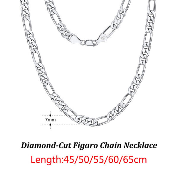 2451130b97d77f0a ORSA JEWELS Handmade Italy Diamond-Cut Figaro Necklace Genuine Sterling Sier Man Woman Neck Chain Jewelry Gift SC34