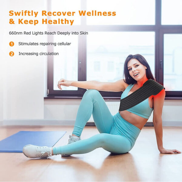 245a3659181b297f LED Therapy Belt Pain Relief 660nm 850nm Red Infrared Light Pad for Waist,Back,Abdomen,Knees,Wrists Joints Muscle