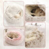 Pet Dog Round Plush Semi-Enclosed Cat Nest for Deep Sleep Comfort In Winter Cats Bed Little Mat Basket Soft Kennel