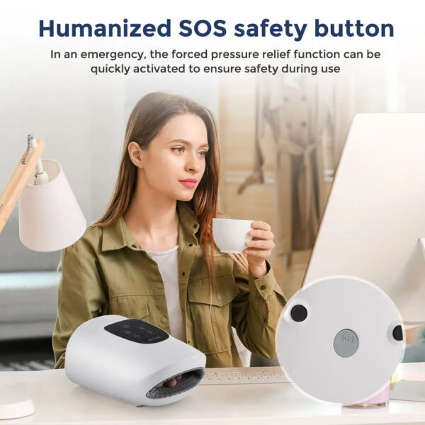 247a0432d6f6f25e Wireless Electric Hand Massager Air Compression Hot Compress Palm Acupoint Massager Finger Arthritis Numbness Muscle Relaxation