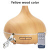 2482705826dd581c 550ml Wood Color USB Aroma Diffuser, Essential Oil Diffuser with 7 Color LED Lights & Remote Control, USB Powered Air Humidifier
