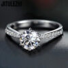 Hot Crystal Sterling Sier Diamond For Woman Beautiful Moissanite Ring Fashion Noble Wedding Party Jewelry