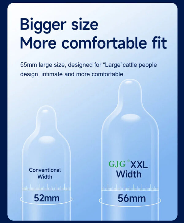 10pcs/Box Extra Large Ultra Thin Lubricated Condom 56MM Smooth Latex Penis Condoms for Male Adult Sex Dick Cock Sleeve for Homme