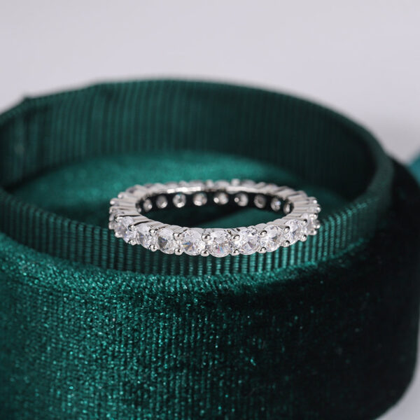 24951e7fe154c1fc Sterling Sier for Women Exquisite Full Diamond Zircon Ring High Quality Party Jewelry Anniversary Gift