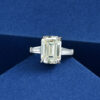 OEVAS Sterling Sier Emerald Cut Created Moissanite Gemstone Wedding Engagement Diamonds Ring Fine Jewelry Gifts Wholesale
