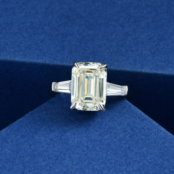 OEVAS Sterling Sier Emerald Cut Created Moissanite Gemstone Wedding Engagement Diamonds Ring Fine Jewelry Gifts Wholesale