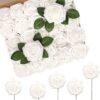 N&T NIETING Artificial Flowers, 25Pcs Fake Flowers Roses Perfect for DIY Wedding Bouquets Centerpieces Bridal Shower Party Home Flower Arrangement Decorations, Rainbow Color