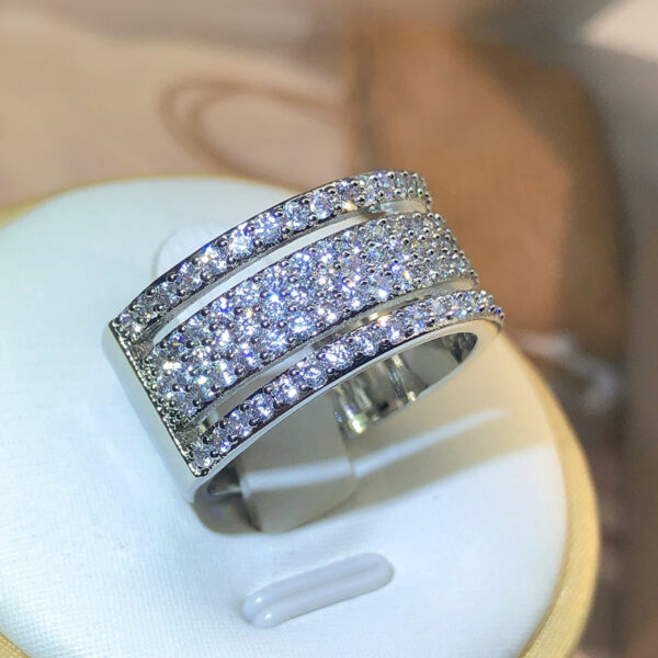 24c10fd0bd12d94a Sterling sier Eternity Three Rows ring Diamond cz Engagement Wedding Rings for women Men Finger Party Jewelry Wholesale