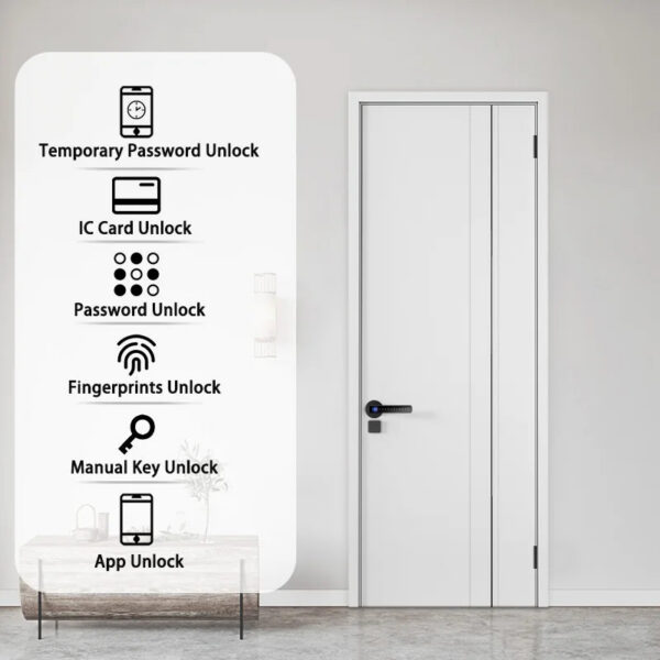 XSDTS Smart Door Lock Handle With Fingerprint Key card Digital Door Lock Keypad Key Entry electronic lock Do Brasil Sem taxas