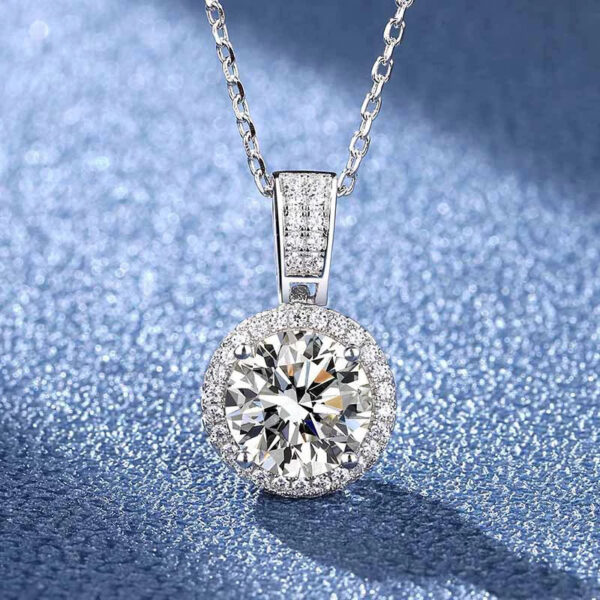 24cef4db8760d505 NeeTim 2Carat Moissanite Necklace For Women 100% Sterling S Sier With White Gold Plated Lab Diamond Jewelry Wedding Pendant
