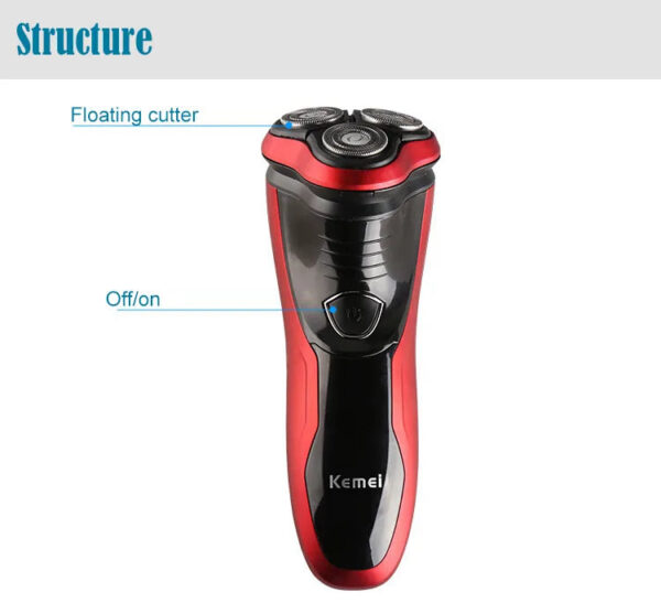 Rechargeable shaver washable trimmer barbeador face men shaving hine groomer beard kemei 3D electric razor