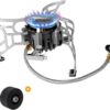 Bulin Gas Campingkocher Gaskocher mit Piezozündung Faltbarer Gaskocher Outdoor Windschutz Kocher Gasbrenner für Camping Trekking Hiking Picknick Wandern