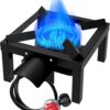 24e98eeabe824157 Propane Burner,100,000 BTUs High Pressure Single Propane Stove with 4.1ft 0-20Psi Adjustable Hose with Regulator,Gas Stove for Outdoor Cooking, Turkey Fry, Seafood Boil