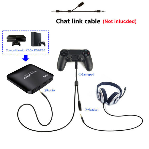 Ezcap326C 4K Video Capture Card HDR Mic 1080P 60fps 120FPS Recording Box USB 3.1 Type C Game Live Streaming Device for PS4