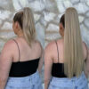 24f1129a969d07ab 34inches Synthetic Ponytail Hair Extension Clip in Fake Wig Hairpiece Blonde Wrap Around Pigtail Long Smooth Overhead Pony Tail