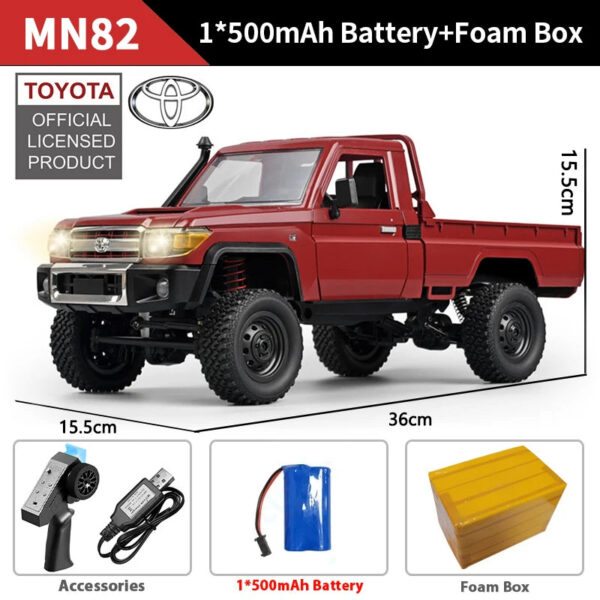 ZWN 1:12 Full Scale RC CAR MN82 Upgraded MN82 PRO Controllable Headlights 2.4G 4WD Off-Road Car Pick Up Truck Toy for Kids Gifts