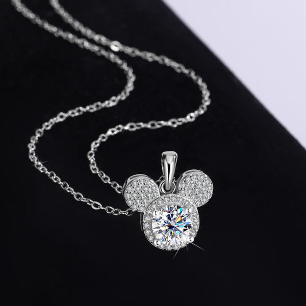 24ff77548b253273 JoyceJelly S Sterling Sier Pendant 1 Carat Moissanite Diamond Necklace Women's Fashion Jewelry Rat Head Mouse