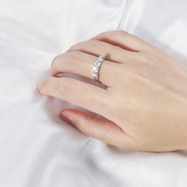 Smyoue White Gold D Color 4mm Moissanite Ring for Women 1.5CT Stone Match Diamond Wedding Band Bride S Sterling Sier GRA