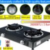 2509ca11c389281b Propane Stove 2 Burner Gas Stove Auto Ignition 26000 BTU Tempered Glass Propane Burner LPG with CSA Hose for Outdoor Cooking, Emergency