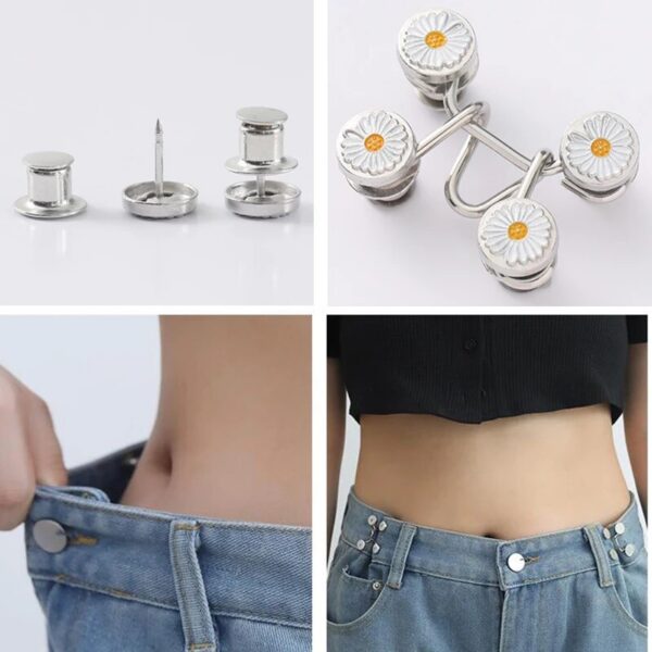 251b614125cd7ef2 2pcs Skirt Pants Tighten Brooches Jeans Adjustable Waist Clip Button Pearl Women's Brooch Set DIY Clothing Accessories