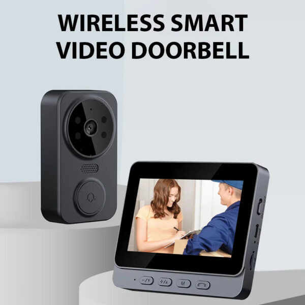 2527fe0e7a3b9e78 4.3'' IPS Screen 2.4G Wireless Visual Intercom Doorbell with Screen Smart High-definition Video Monitoring Two-Way Intercom
