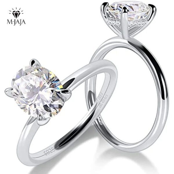 Engagement Rings for Women Moissanite Solitaire Ring Sterling Sier 1-3ct Oval Cut D Color VVSI Lab Diamond Bands Jewelry