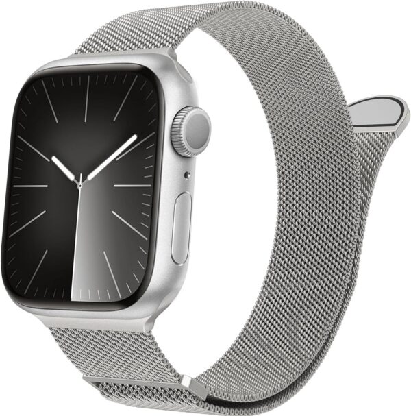 Marge Plus for Apple Watch Band Series Ultra 8 7 6 5 4 3 2 1 SE 38mm 40mm 41mm 42mm 44mm 45mm 49mm Women and Men, Stainless Steel Mesh Loop Magnetic Clasp Replacement for iWatch Bands
