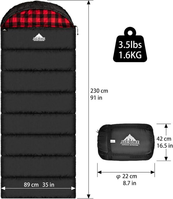 2550a4b574c03e94 Mcota Cotton Flannel Sleeping Bag for Adults, 100% Cotton Lining Sleeping Bag for Camping, Hiking, Backpacking Travel, Lightweight & Portable,3-4 Season Warm Weather Use
