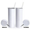 20oz Sublimation Straight Tumblers blank glossy matte glitter white sier Skinny tumbler with lid straw rubber bottom Stainless steel vacuum insulated coffee cup