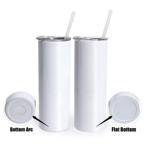 20oz Sublimation Straight Tumblers blank glossy matte glitter white sier Skinny tumbler with lid straw rubber bottom Stainless steel vacuum insulated coffee cup