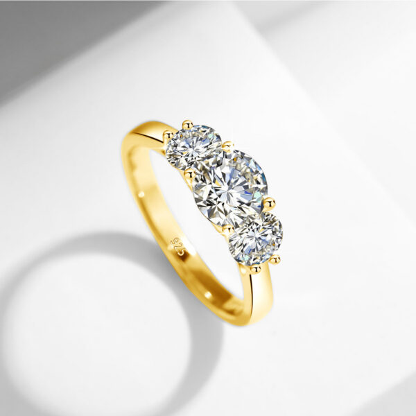 256ba503b9a79779 Yellow Gold Moissanite Rings for Women Total Is 2ct D Color VVS1Eternity Engagement Jewelry With Certificate Original Trend Gift