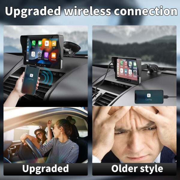 257019bb6a1d2fd7 7" HD Double Din Car Stereo,Portable Wireless Touch Apple CarPlay and Android Auto Automatic Multimedia Player,Car Stereo with Mirror Link/USB/AUX/Siri/5.1Bluetooth/Navigation Screen