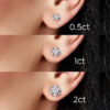 Real 0.1-2CT Test Passed Moissanite Diamond Studs Earrings for Women S925 Silver Platinum Plated Bride Wedding GRA Fine Jewelry
