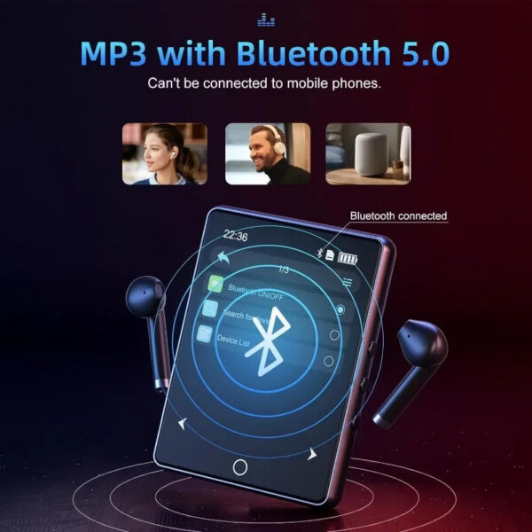 259b9a11a51363f7 32GB 2.8 Inch Touch Screen Bluetooth 5.0 MP3 Player, HiFi Music Player with Speaker/FM Radio/Recorder/Ebook/Picture