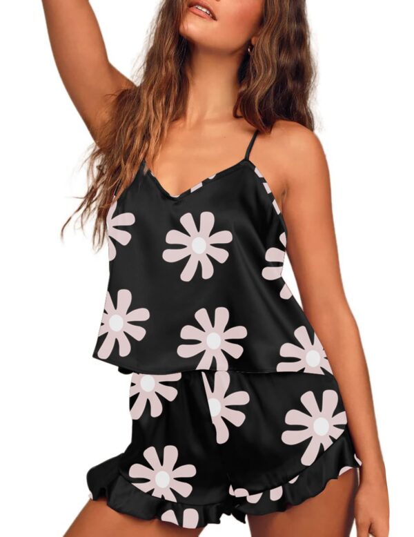 259f3fb8020d8eee Ekouaer Women Silk Ruffle Pamas Camisole Set