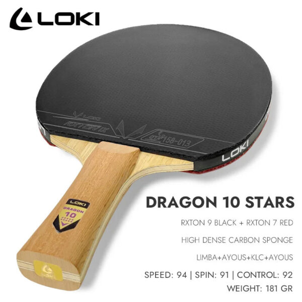 25b39c6d6b44eb26 LOKI DRAGON Series Table Tennis Racket Professional Offensive Ping Pong Racket Paddle Bat 5 Wood 2 Carbon 6/7/8/9/10 Stars