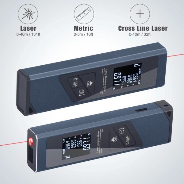 Mini Rangefinder Digital Tape Measure Laser Ruler USB Charge Aluminum Alloy Fuselage 40M Measuring Distance