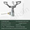 Kader Camp Stove 3000T Ultra-light 25g Titanium Alloy Camping Stove Gas Stoves Outdoor Cooker Outdoor Stove Gas Stove Portable for Picnic (Brs-3000T)