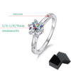 Smyoue D Color 1-3 Carat Solitaire Moissanite Engagement for Women Sparkling Lab Grown Diamond Band Ring Sier Jewelry