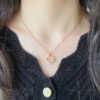 Sweet Romantic Sterling Sier Three Diamond Rotating Heart Necklace for Women's Simple Fashion Brand Jewelry Gift