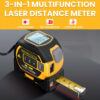 1pc 3 In 1 Digital High Precision Laser Rangefinder Steel Tape Measure