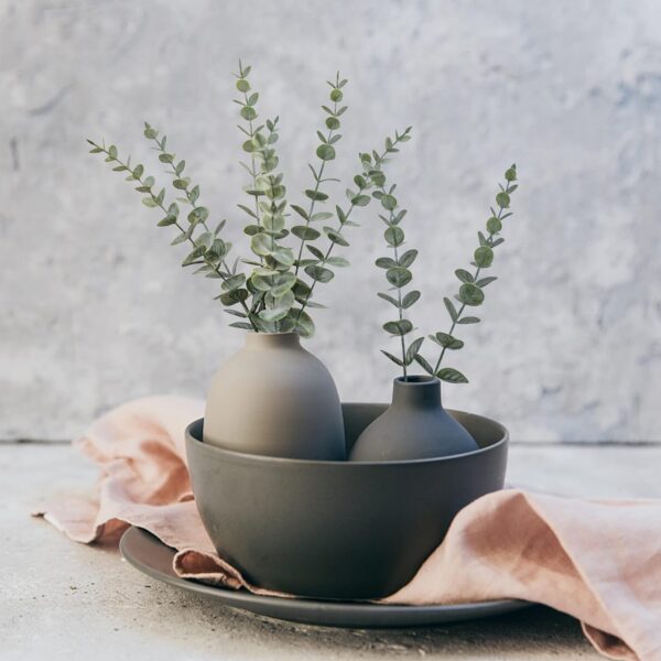 25d380705864ac68 85pcs Eucalyptus Stems Artificial Eucalyptus Leaves Stems Real Grey Green Touch Leaf Branches for Home Office Flowers Bouquet Centerpiece Wedding Decoration