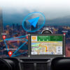 25d681e203d36631 5 Inch Car Truck Navigation FM Transmitter GPS Navigator 256MB+8G Free Update Europe Australia North America Map USB TF