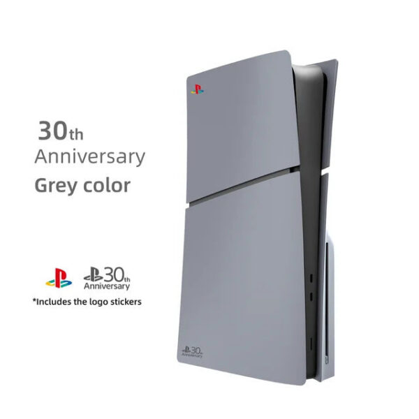 Limited Edition Grey Custom Replacement Faceplates with Skin &30th Anniversary Sticker ABS Cover Shell For PS5 Slim Console