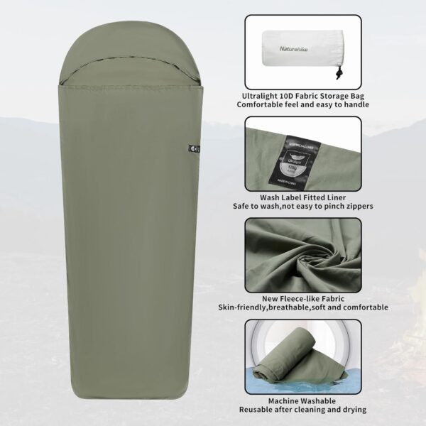25dfd97fd9fb4ae7 Naturehike Leichter Schlafsack Liner, Hautfreundlicher, Tragbarer Schlafsack, Waschbar in der Maschine, Reiselaken für Camping, Herbergen, Picknick, Wandern