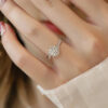 0.5/1CT Moissanite Engagement for Women D Color Sparkling Lab Diamond Fine Jewelry S Sier Rings Original Certified