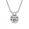 Lnngy 0.5ct-5ct Moissanite Pendant Necklace With Certificate For Women Original Real 925 Silver Chain Solitaire Drop Necklaces