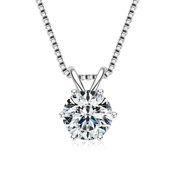 Lnngy 0.5ct-5ct Moissanite Pendant Necklace With Certificate For Women Original Real 925 Silver Chain Solitaire Drop Necklaces