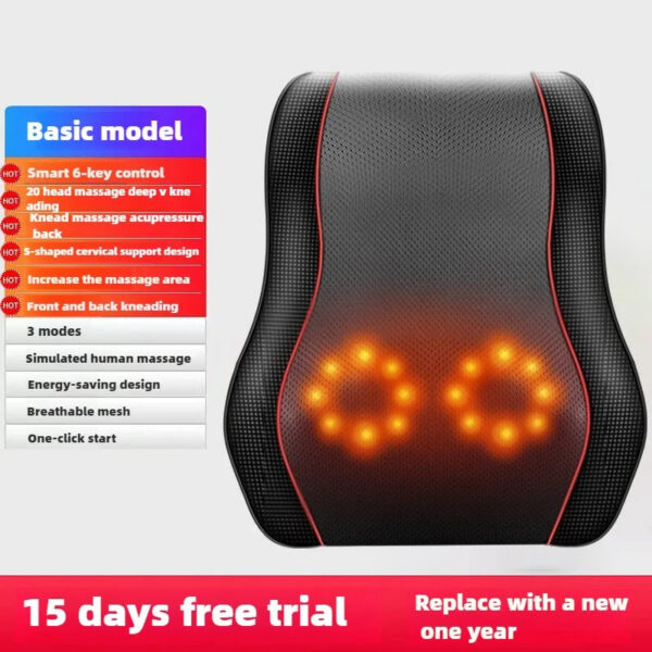 25ff06236f7e74b3 JAIYORL Electric Massage Neck Pillow Shiatsu Head Cervical Ttraction Body Back Waist Massager Car with Heating Vibrating Massage