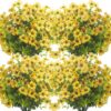 260082a401162651 Grunyia 10 Bundles Artificial Flowers Outdoor UV Resistant Fake Flowers No Fade Faux Plants Garden Porch Window Box Decorating (White)